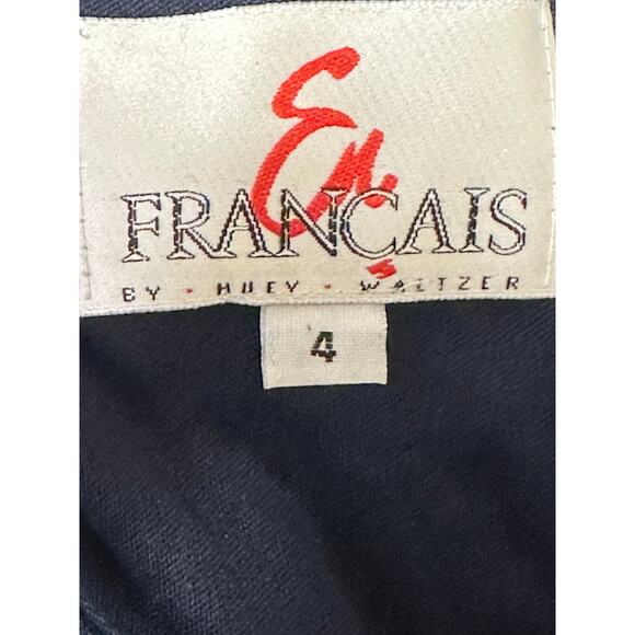 En Francais by Hue Waltzer navy silver sleeveless long formal dress size 4 - Picture 3 of 12